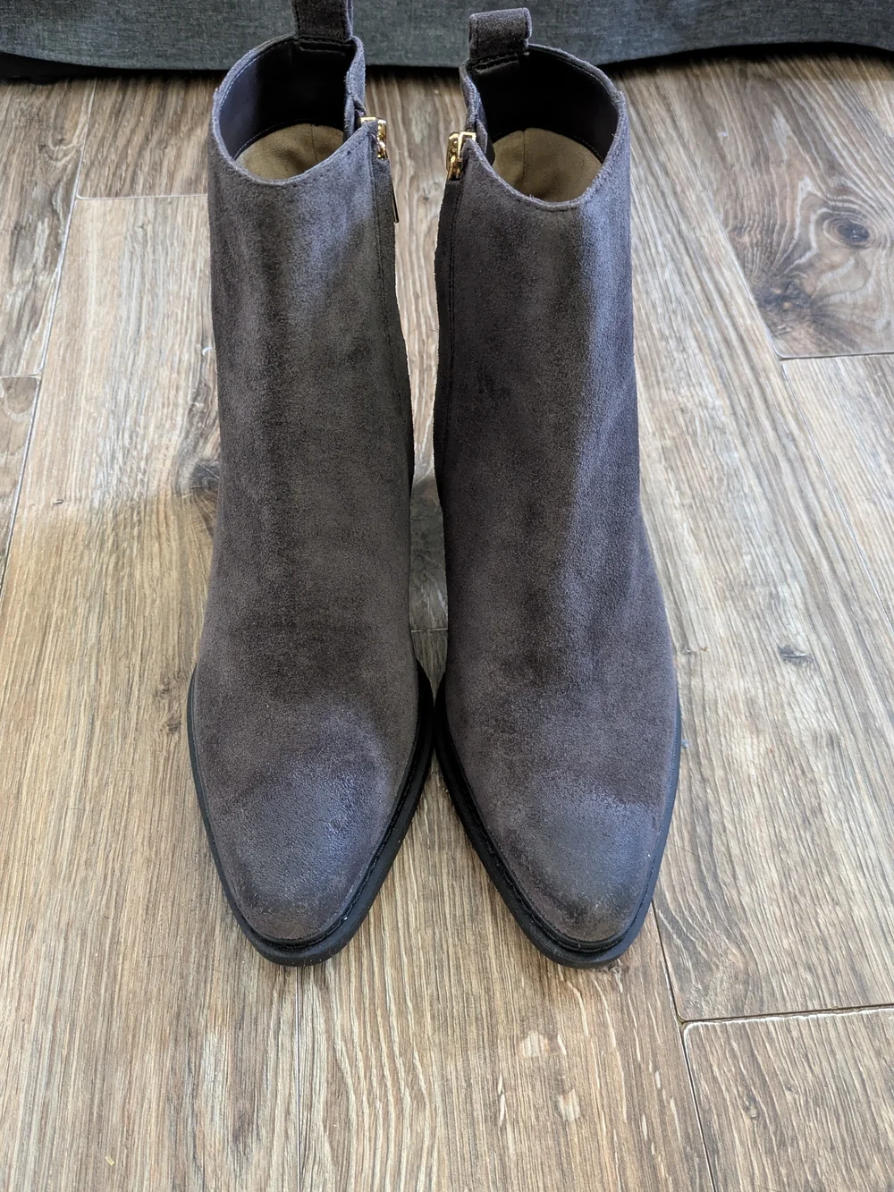 Michael Kors Purple Genuine Leather Suede Block Heel Ankle Booties 8.5